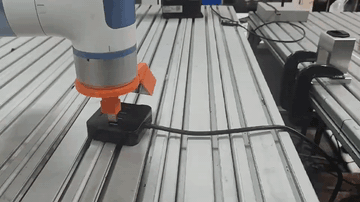 Robot arm performing precision alignment