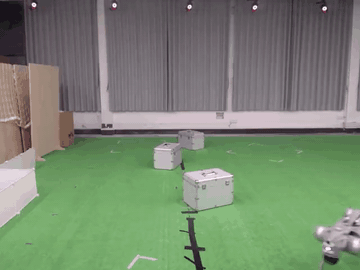 Quadruped robot navigating a physical environment